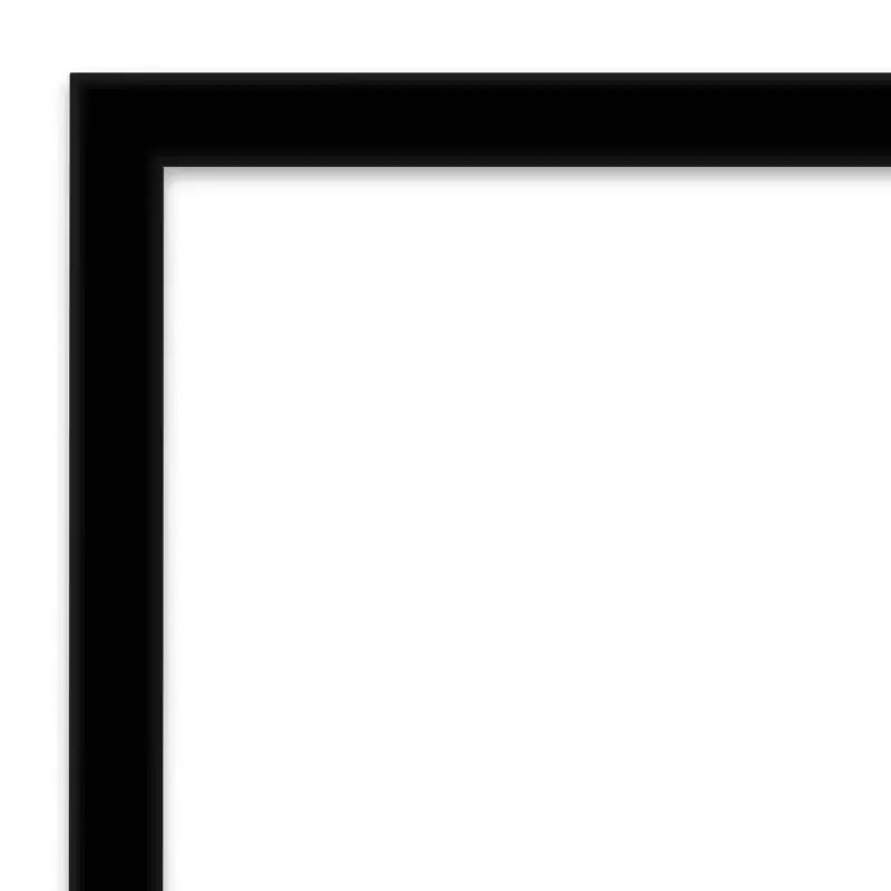 Beveled Bathroom Wall Mirror Jet Black  : Modern Square Polystyrene Frame, Includes Mounting
