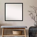 Beveled Bathroom Wall Mirror Jet Black  : Modern Square Polystyrene Frame, Includes Mounting