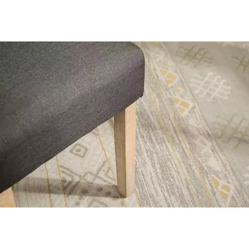 Chaise de salle à manger capitonnée en bois massif, gris anthracite, lot de 2