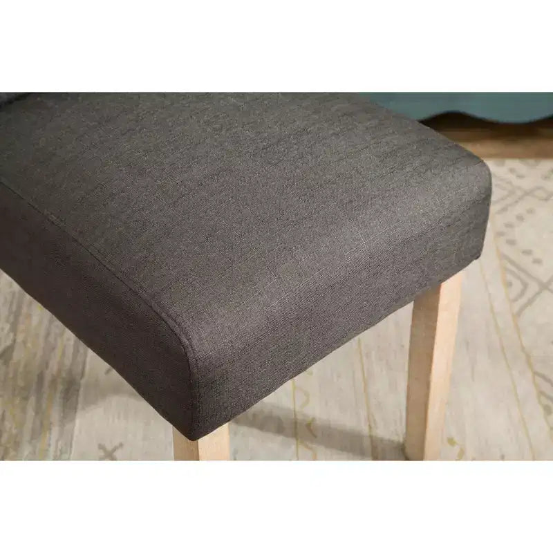 Chaise de salle à manger capitonnée en bois massif, gris anthracite, lot de 2
