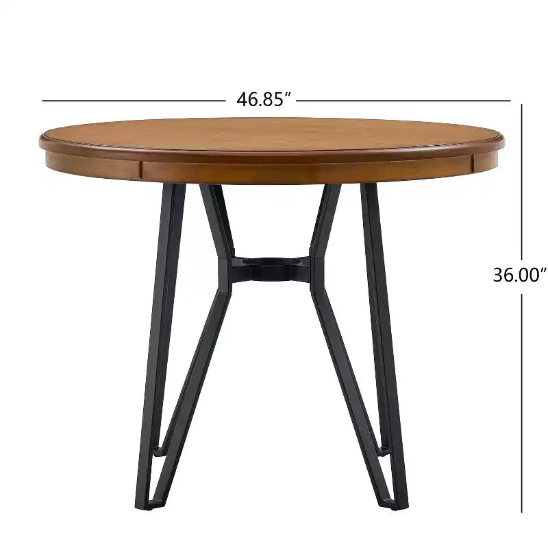 46.85 Round Top 4 Seats Counter Height Table with Hairpin Leg