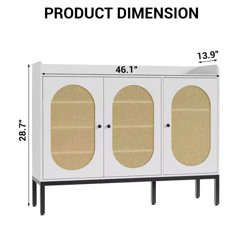 Zapatero con 3 puertas de ratán, organizador de almacenamiento independiente para zapatos de 7 niveles con estantes ajustables para recibidor, pasillo y sala de estar