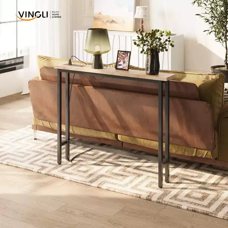 colored 1-piece Set Melamine + Iron Hallway Table with Power Strip