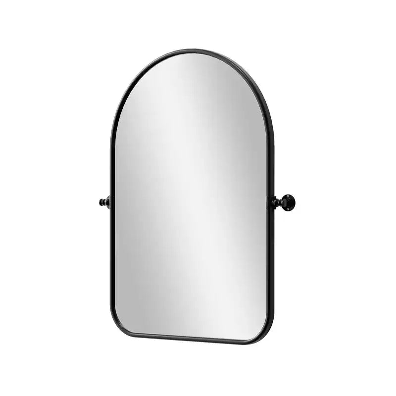 32 Black Iron Arch Tilting Framed Bathroom Vanity Mirror