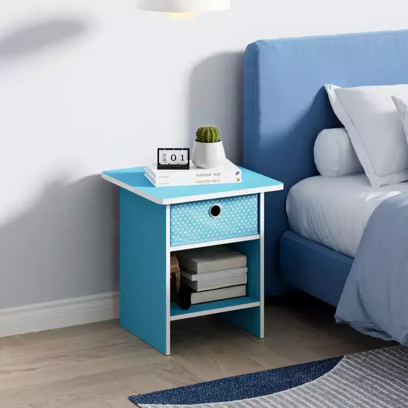 2PCS Nightstand Sofa End Table Bedside Table with Bin Drawer & Open Shelf