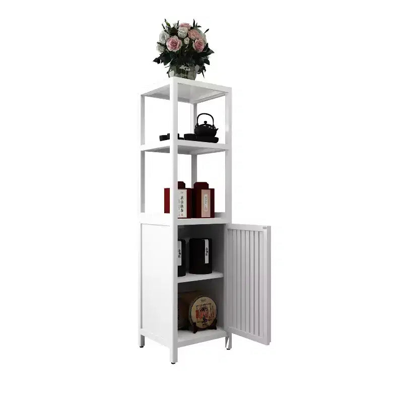 Bamboo Bathroom Storage Cabinet, Multifunctional Freestanding Cabinet with 2 Shelves&1 Door, Bathroom & Kitchen Organizer