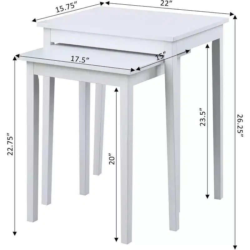 26.25 in.H White Color Rectangle Wood Table Top End Table 1 -piece