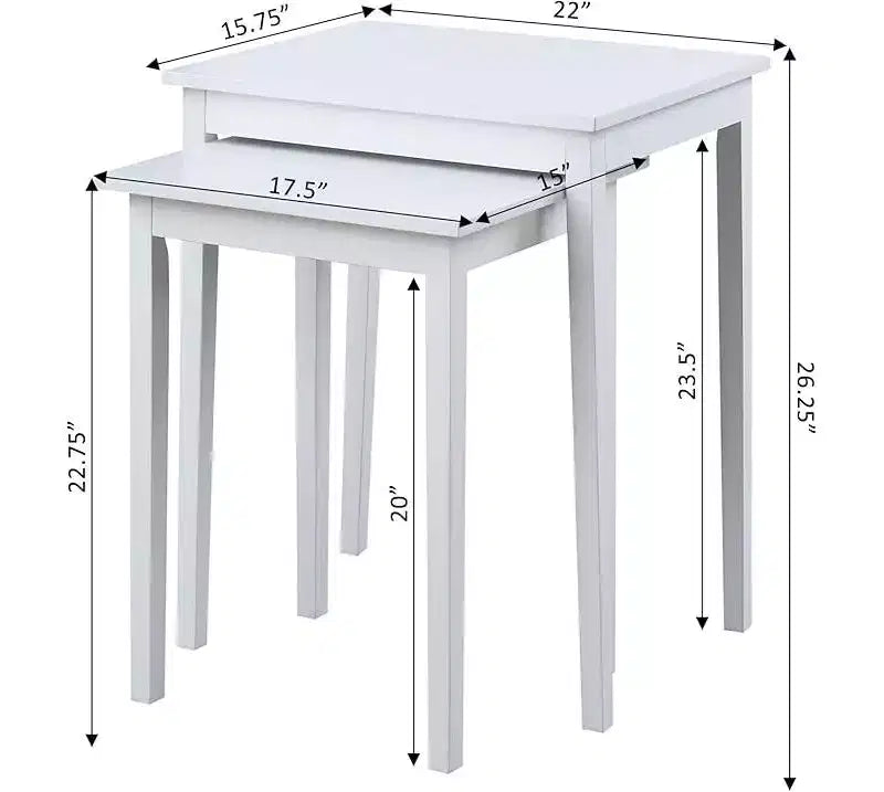 26.25 in.H White Color Rectangle Wood Table Top End Table 1 -piece