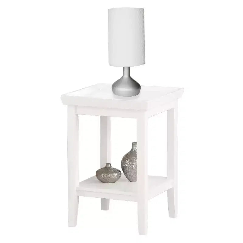 26 in.H White Color Rectangle Wood Table Top End Table 1 -piece