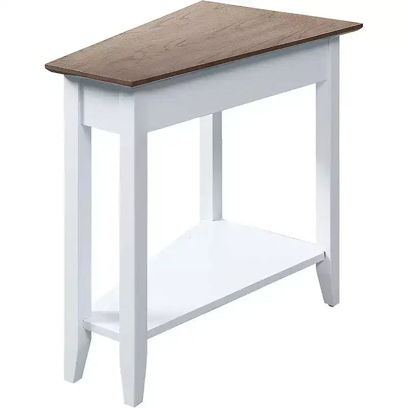 Mesa auxiliar redonda con estante inferior, elegante mesa auxiliar con patas curvas, mesa decorativa con estilo para guardar cosas en la sala de estar