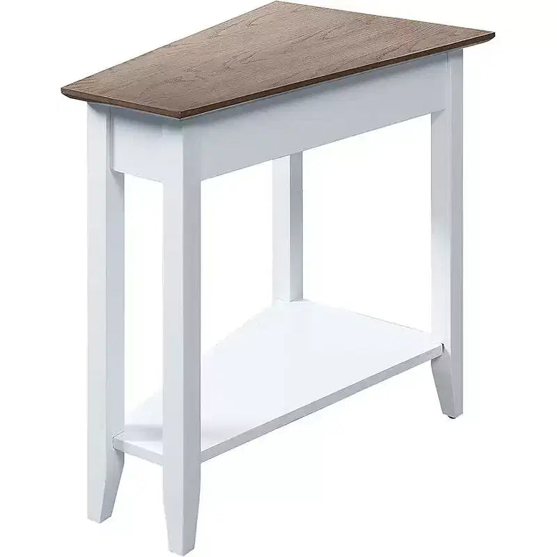 Mesa auxiliar redonda con estante inferior, elegante mesa auxiliar con patas curvas, mesa decorativa con estilo para guardar cosas en la sala de estar