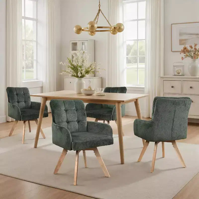Fabric Swivel Dining Chairs, Set of 2