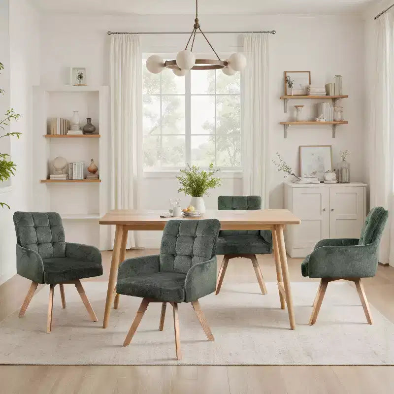 Fabric Swivel Dining Chairs, Set of 2
