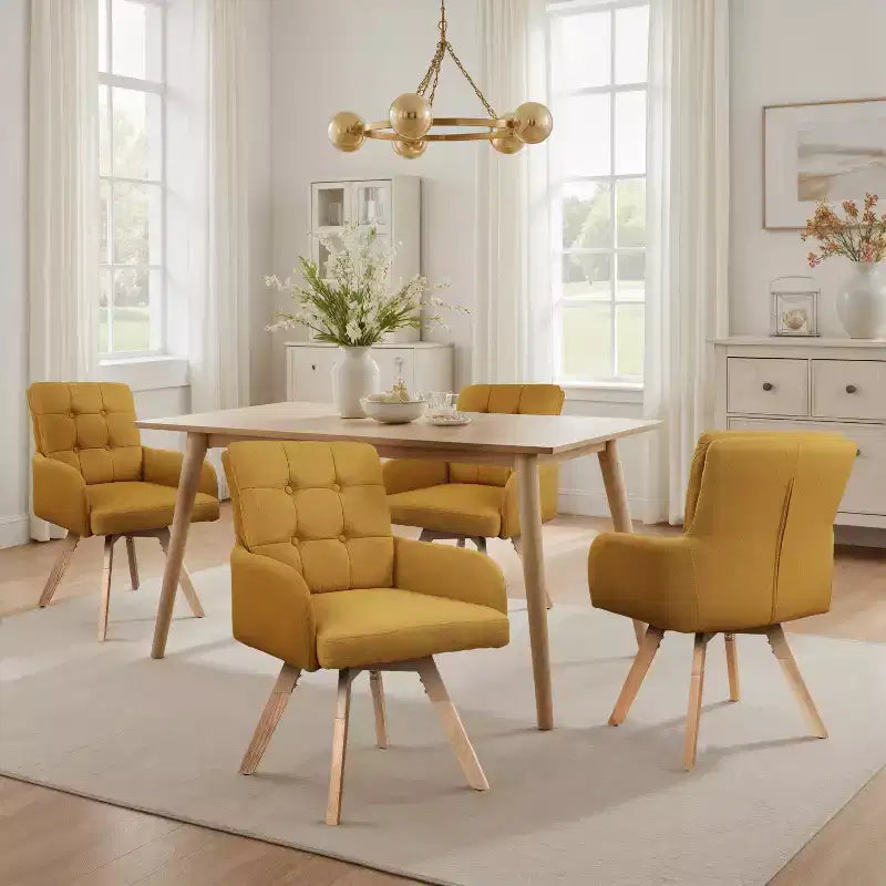 Fabric Swivel Dining Chairs, Set of 2