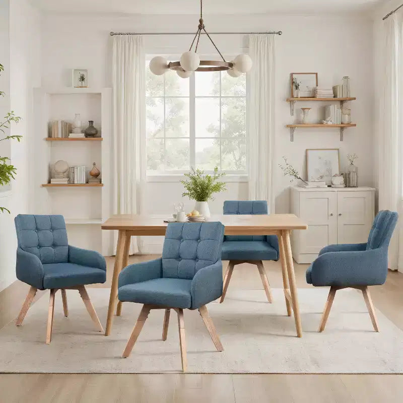 Fabric Swivel Dining Chairs, Set of 2