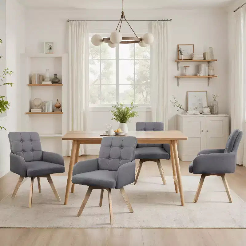 Fabric Swivel Dining Chairs, Set of 2