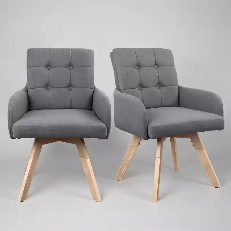 Fabric Swivel Dining Chairs, Set of 2