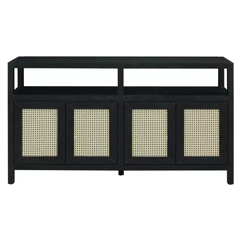 Bohemian Style Sideboard Cabinet, Bufft Cabinet with 4 Doors and 1 Open Shelf, Storage Cabinet for Living Room, Dining Room, Kitchen