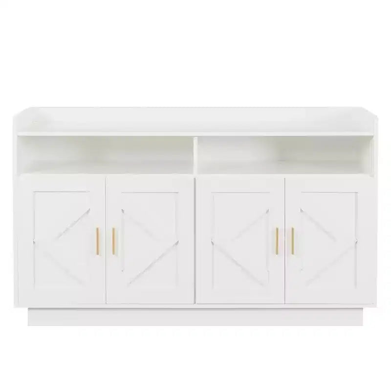 Sideboard Cabinet, Bufft Cabinet with 4 Doors and 2 Drawers, Metal Handle, Storage Cabinet for Living Room, Dining Room, Kitchen