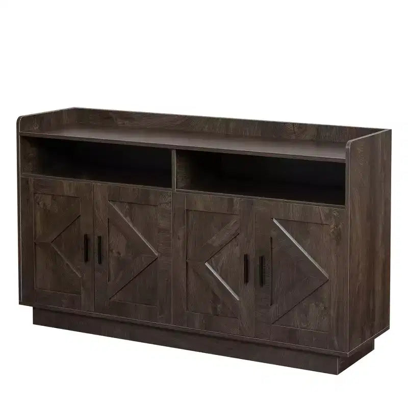 Sideboard Cabinet, Bufft Cabinet with 4 Doors and 2 Drawers, Metal Handle, Storage Cabinet for Living Room, Dining Room, Kitchen