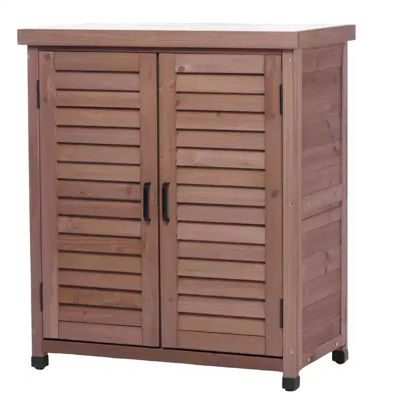 Storage Cabinet with Potting Bench, Kitchen Cabinet with 2 Doors and 2 Shelves, Short Cabinet for Living Room, Dining Room, Kitchen