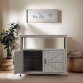 Storage Cabinet with Potting Bench, Kitchen Cabinet with 2 Doors and 2 Shelves, Short Cabinet for Living Room, Dining Room, Kitchen