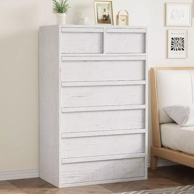 Cómoda de 5/7 cajones para dormitorio, moderna cómoda alta con amplio espacio de almacenamiento, organizador de madera para sala de estar, cuarto infantil o entrada