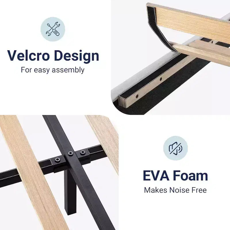 Cama tapizada en terciopelo con láminas de madera, no necesita somier, fácil de montar, blanca