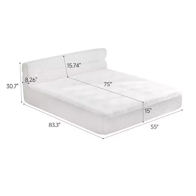 Cama contemporánea con colchón tapizado