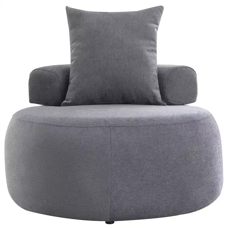 Chaise ronde moderne 32, chaise longue une place convertible en canapé-lit, fauteuil poire en chenille avec coussins pour salon, chambre, appartement ou lecture