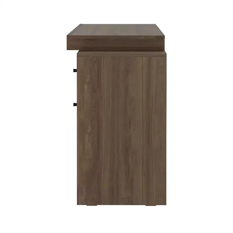 Bureau extensible moderne pour la maison de 47.5IN, bureau d’ordinateur avec 2 tiroirs et 1 étagère, bureau d’écriture pour salle de lecture ou d’étude