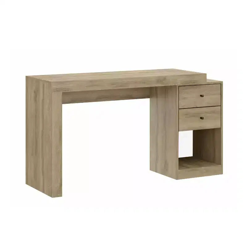 47.5IN Modern Expandable Home Office Desk, Computer Desk with 2 Drawers and 1 Shelf, Writing Desk for Reading Room, Study