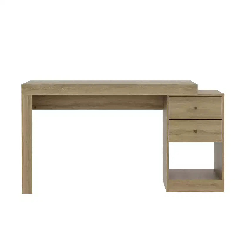 47.5IN Modern Expandable Home Office Desk, Computer Desk with 2 Drawers and 1 Shelf, Writing Desk for Reading Room, Study