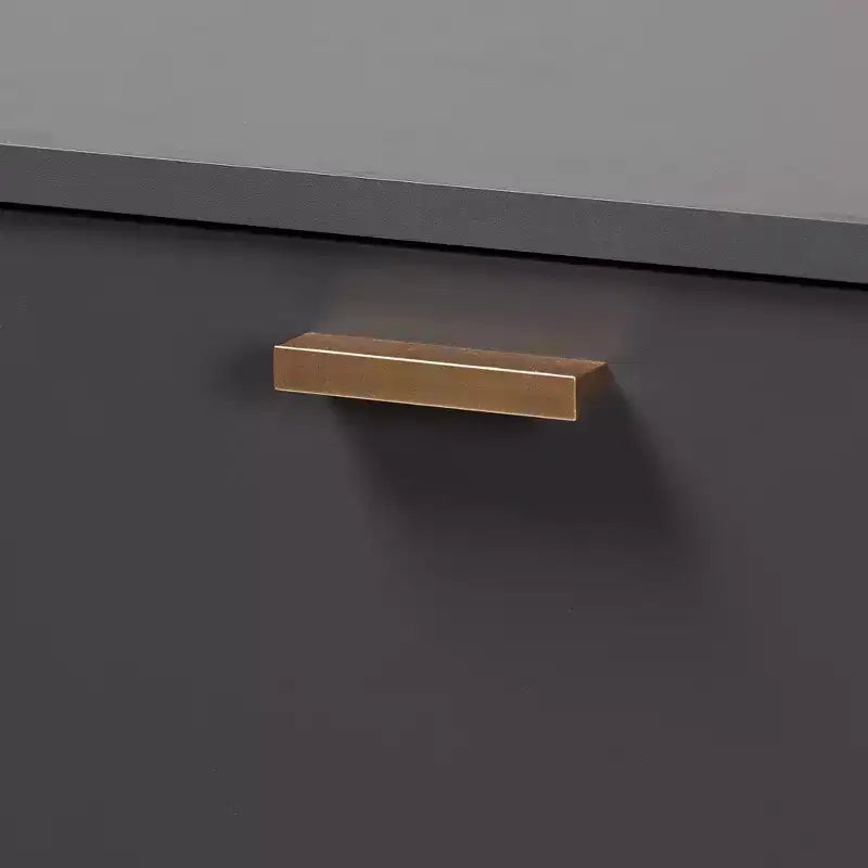 3 Door Cabinet Dark Gray/Gold  : Entryway Organizer with 4 Shelves