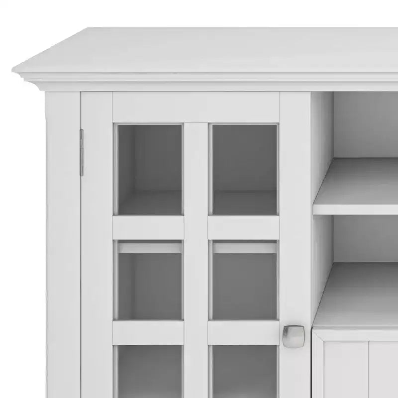 Mueble alto para televisores de hasta 60" blanco: estantes ajustables, pino y contrachapado, almacenamiento multimedia
