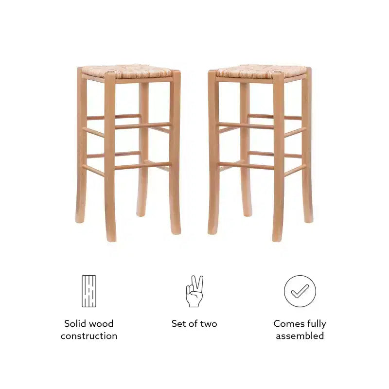 Ensemble de 2 tabourets de bar sans dossier