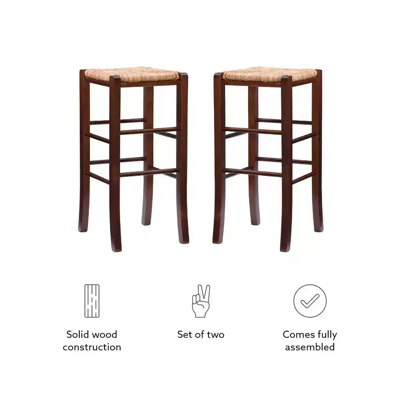 Ensemble de 2 tabourets de bar sans dossier