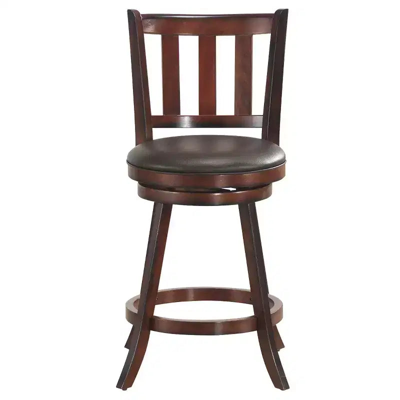 Set of 2 25'' Swivel Bar stool Leather Padded Dining Kitchen Pub Bistro Chair High Back