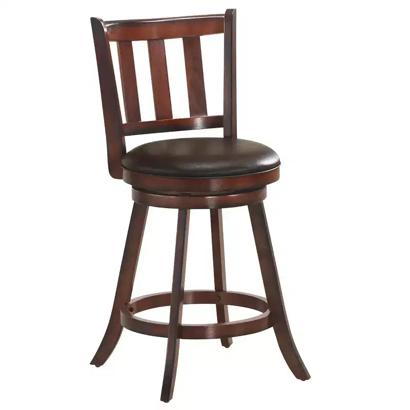 Set of 2 25'' Swivel Bar stool Leather Padded Dining Kitchen Pub Bistro Chair High Back