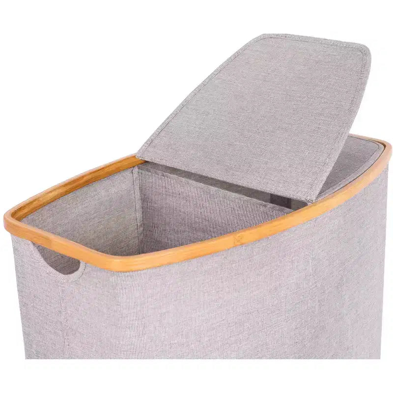 Cesto dividido de bambú y lona - Gris