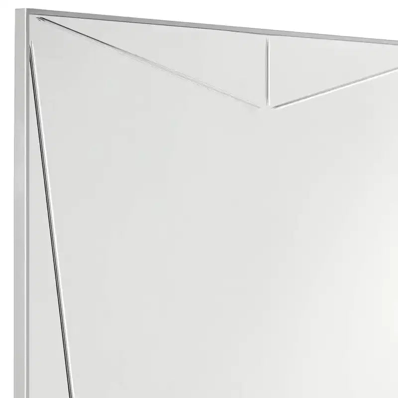 Rectangular Vanity Decorative Wall Mirror Modern Silver Wood Metal Frame 26 Wide Bathroom Bedroom Home