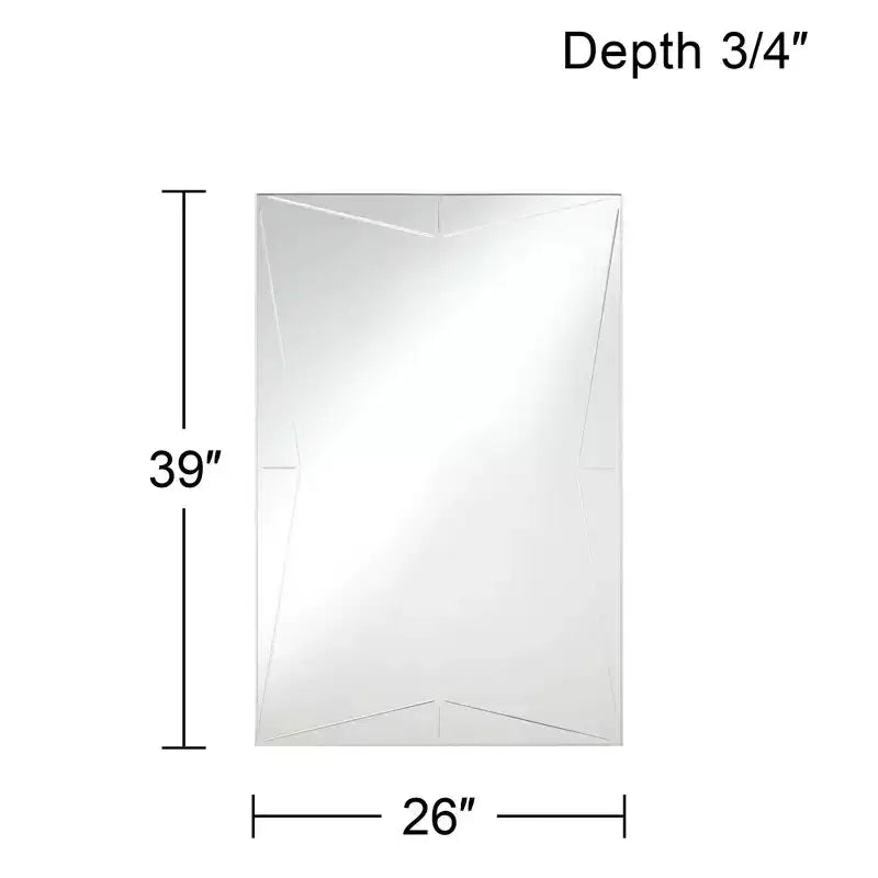 Rectangular Vanity Decorative Wall Mirror Modern Silver Wood Metal Frame 26 Wide Bathroom Bedroom Home